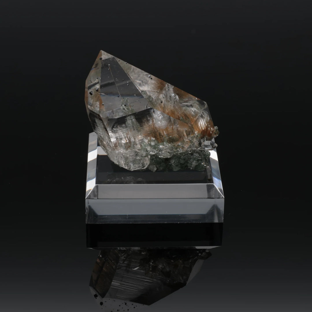 GOLDEN SHADOW | Rutilated quartz with chlorite from the Himalayas | 32 g