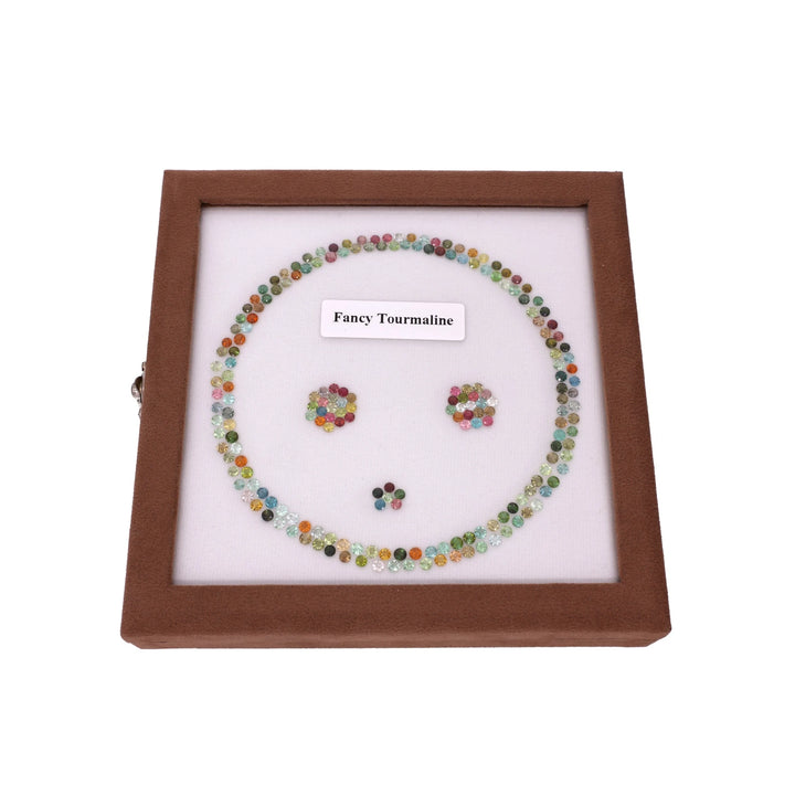 30,91 ct Tourmaline Set -  202 Round Cut Gemstones