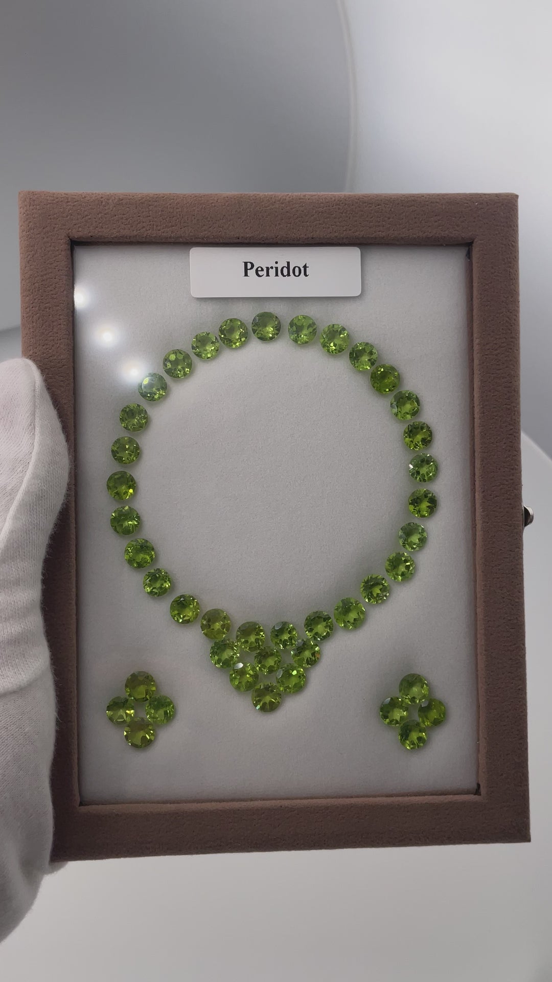 83,325 ct Peridot Set – 42 Brilliant Round Cut Gemstones