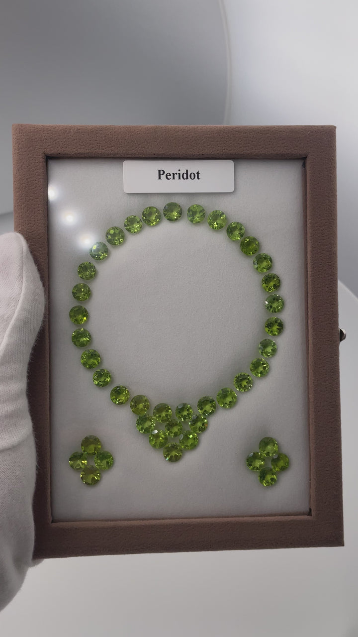 83,325 ct Peridot Set – 42 Brilliant Round Cut Gemstones