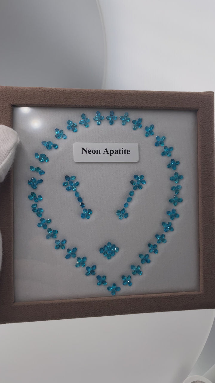 25,33 ct Apatit Set – 176 Gemstones in Oval Cut