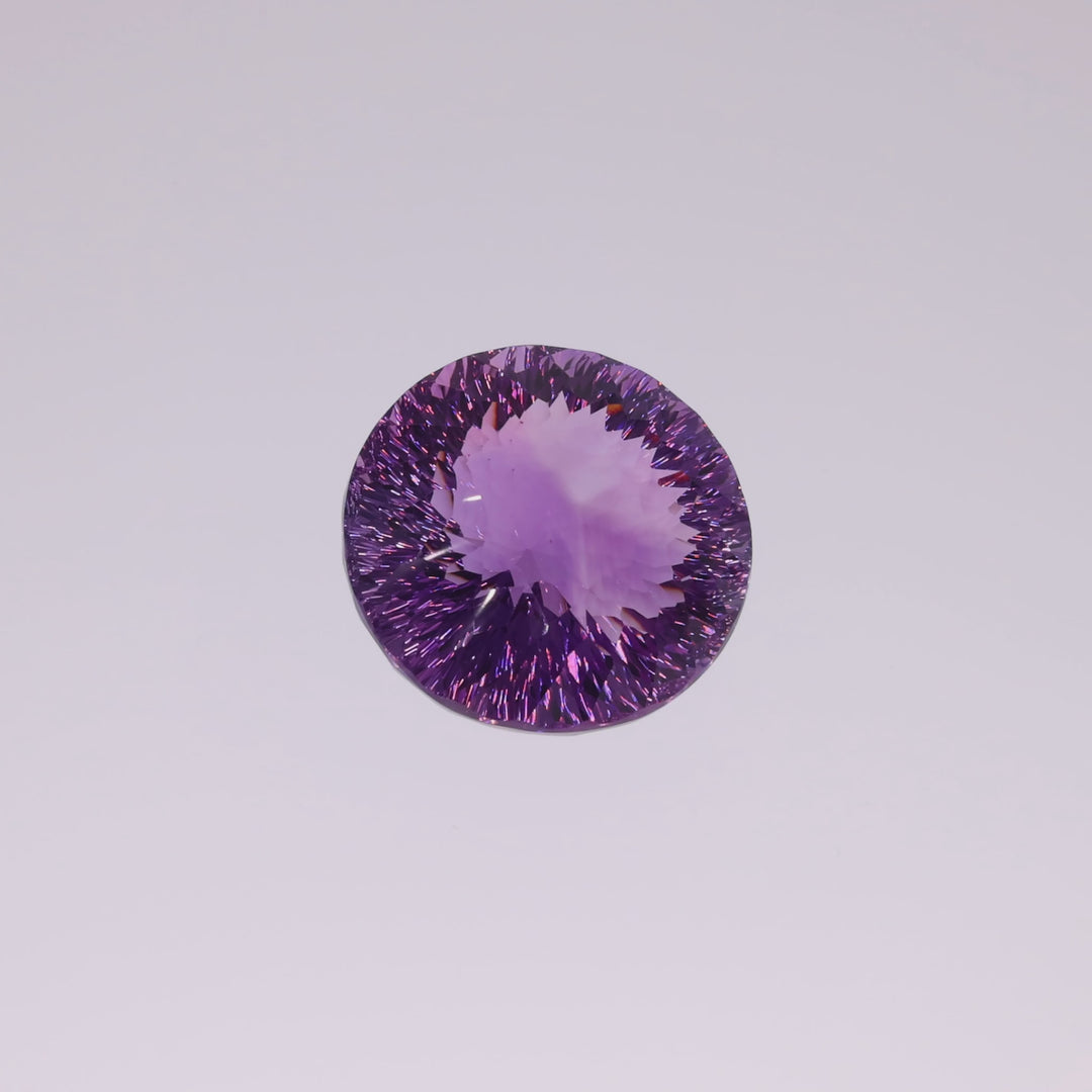 134,47 ct Amethyst Mastercut - Concave Cut "Firework" - GLT Zertifikat