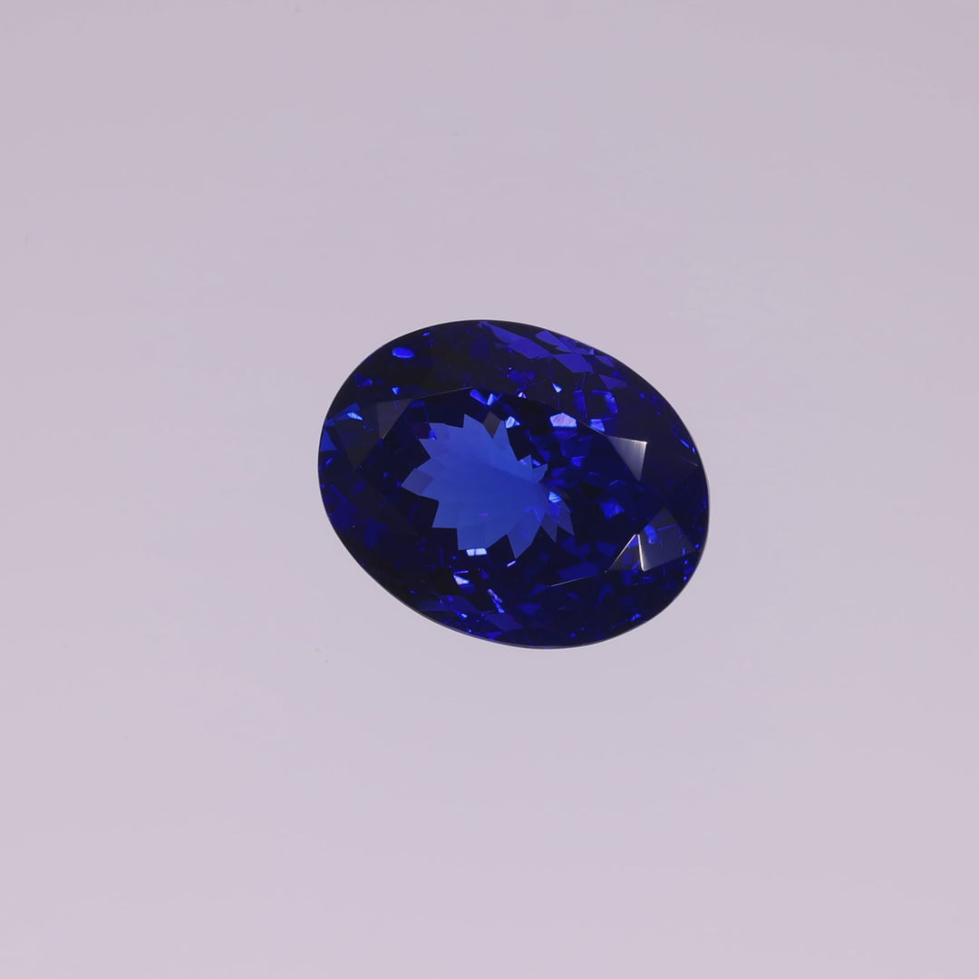 Tanzanita de 20,22 ct "Velaris" - Azul violáceo intenso - Certificado IGI