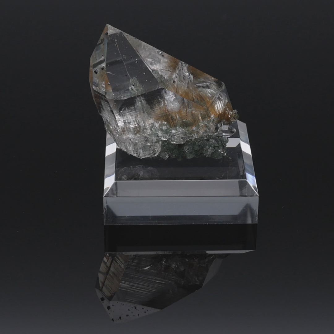 GOLDEN SHADOW | Rutilated quartz with chlorite from the Himalayas | 32 g